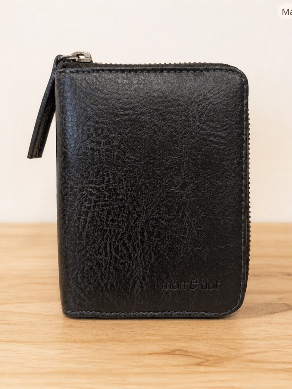matt & nat Zip Around Wallet in Black